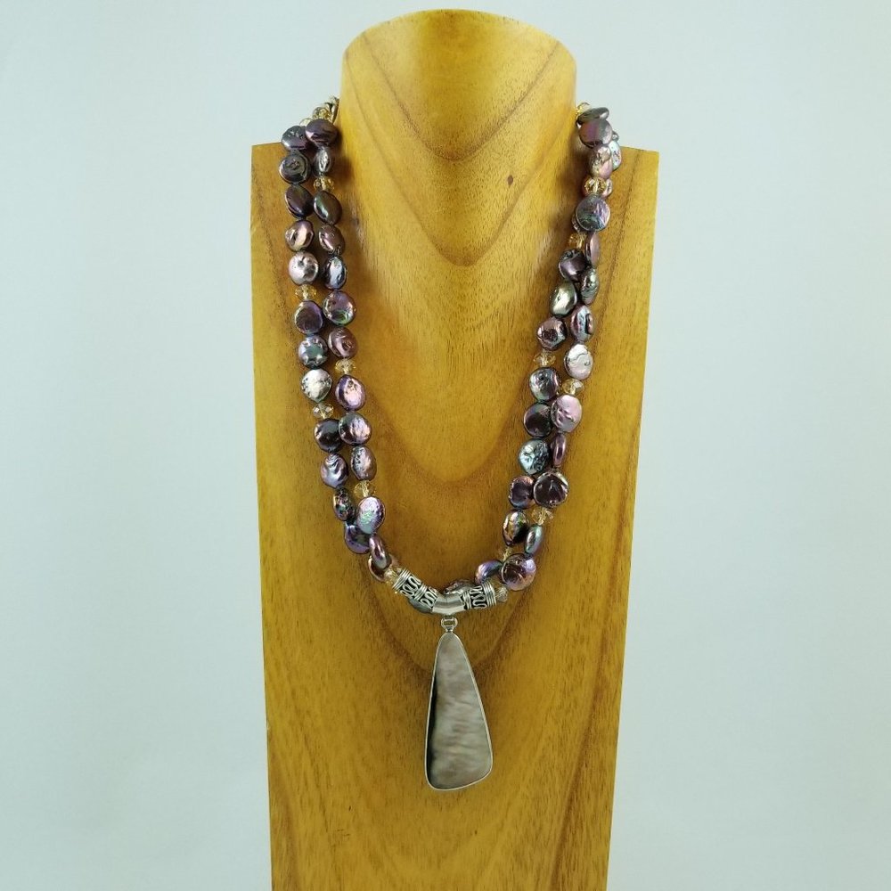 Pearl & South Sea Black Tip Oyster Pearl NecklaceT